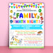 DIY Editable Family Math Night Flyer, Customizable PTO PTA Family School Math Flyer Printable