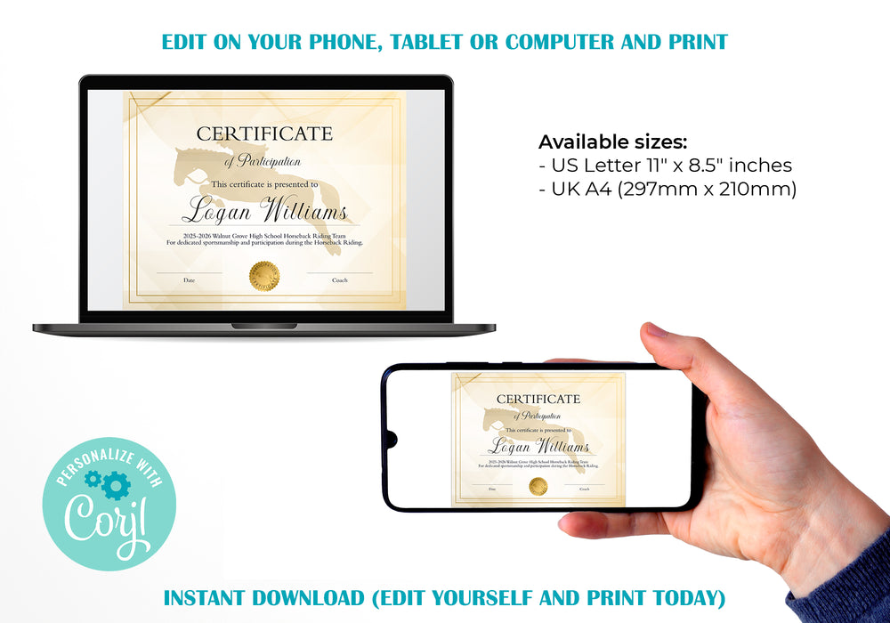 diy-horseback-riding-sport-award-certificate-template-sport-participation-certificate-poshpark-posh-park for Free Printable Horse Riding Certificates DIY Horseback Riding Sport Award Certificate Template | Sport Participation Certificate - PoshPark — Posh Park for Free Printable Horse Riding Certificates