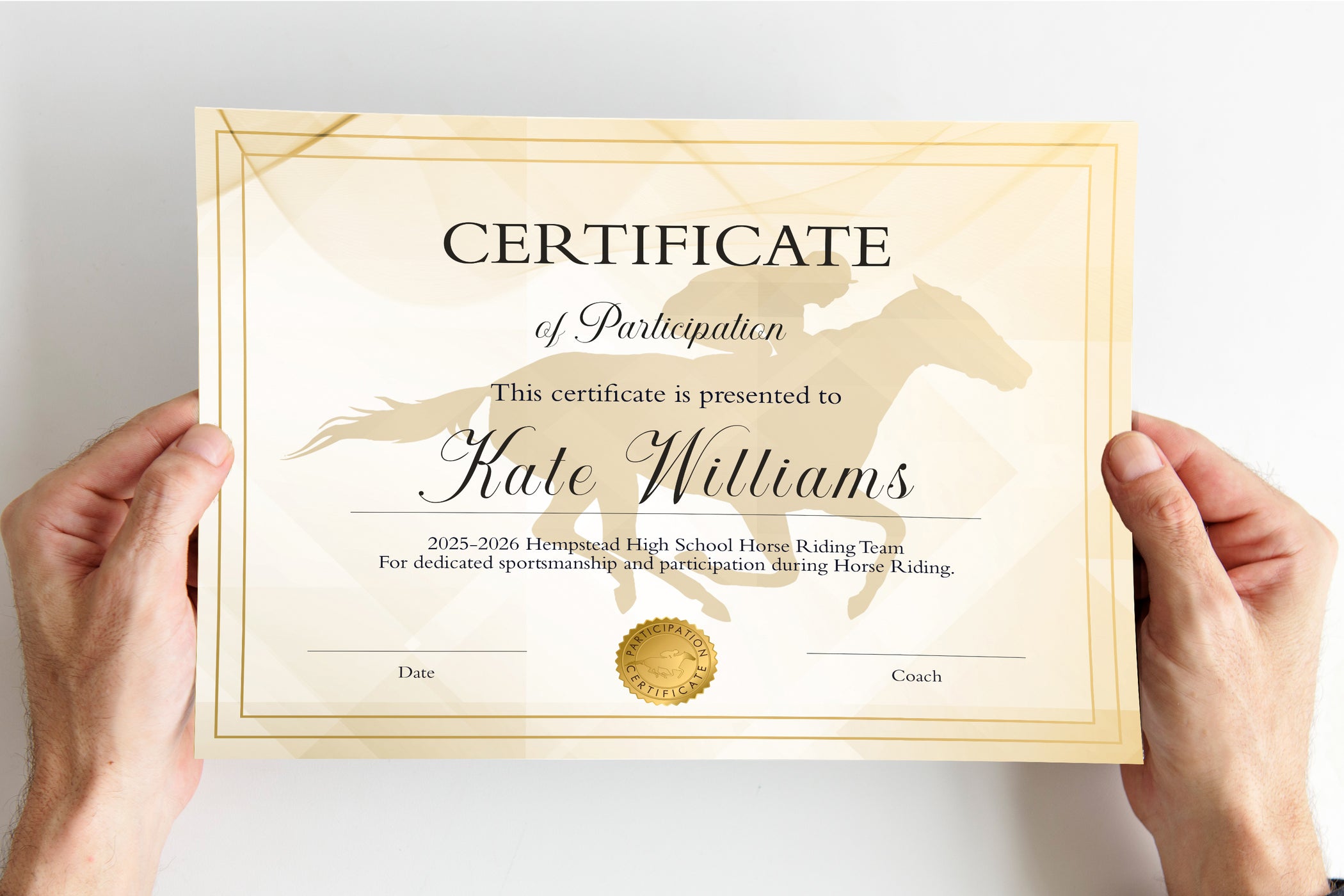 Customizable Horseback Riding Award Certificate | Sport Award Template ...