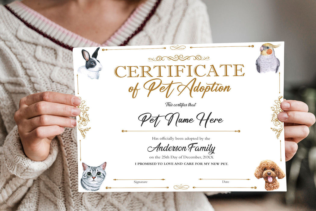 DIY Customizable Pet Adoption Certificate Template - Posh Park diy-customizable-pet-adoption-certificate-template-posh-park