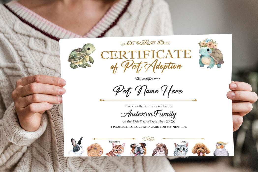 Customizable Certificate of Adoption for Pets Template - Posh Park customizable-certificate-of-adoption-for-pets-template-posh-park
