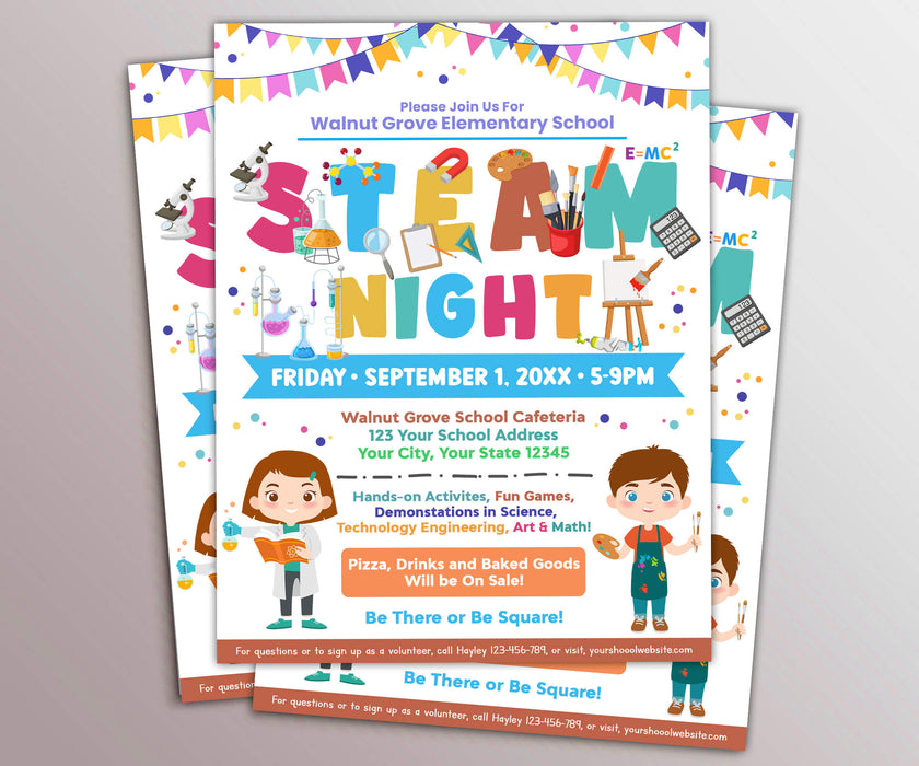 DIY STEAM Night Flyer |  Science Tech Engineering Art Math Fundraiser FlyerDIY STEAM Night Flyer |  Science Tech Engineering Art Math Fundraiser Flyer