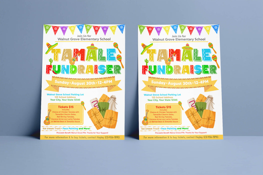 Editable Tamale Fundraiser Event Flyer Template - Posh Park