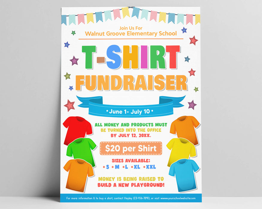 DIY T-Shirt Fundraier Flyer School Spirit Wear Fundraiser