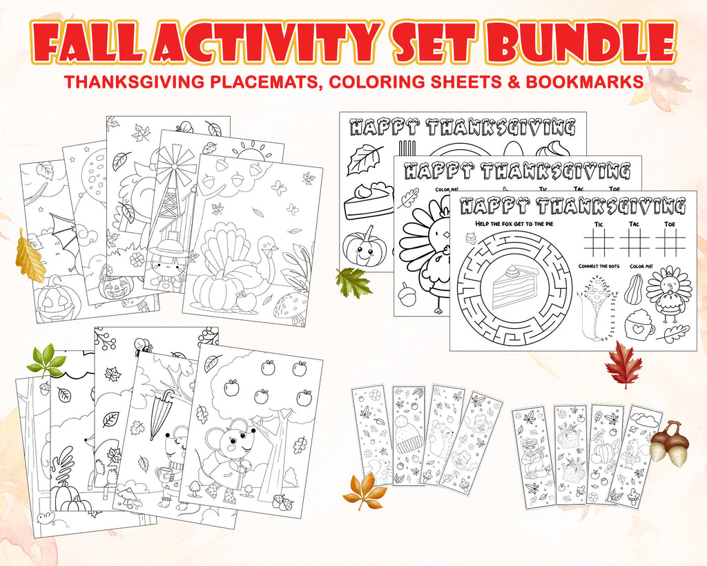 Printable Thanksgiving Coloring Bookmarks