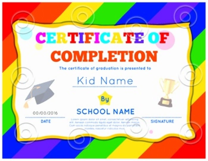 FREE Editable Certificate of Completion for Elementary