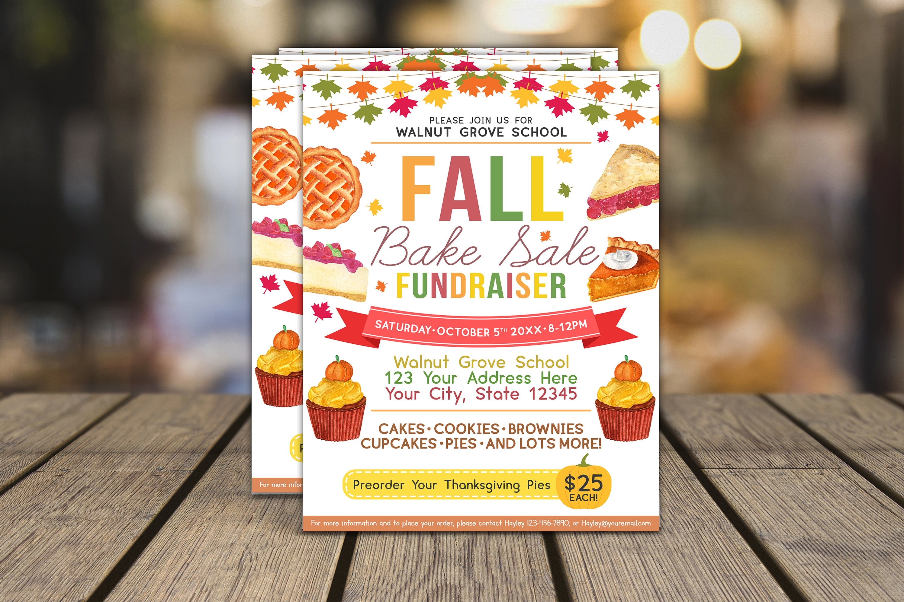 Fall Bake Off Events Editable DIY Fall Bake Sale Flyer — Posh Park