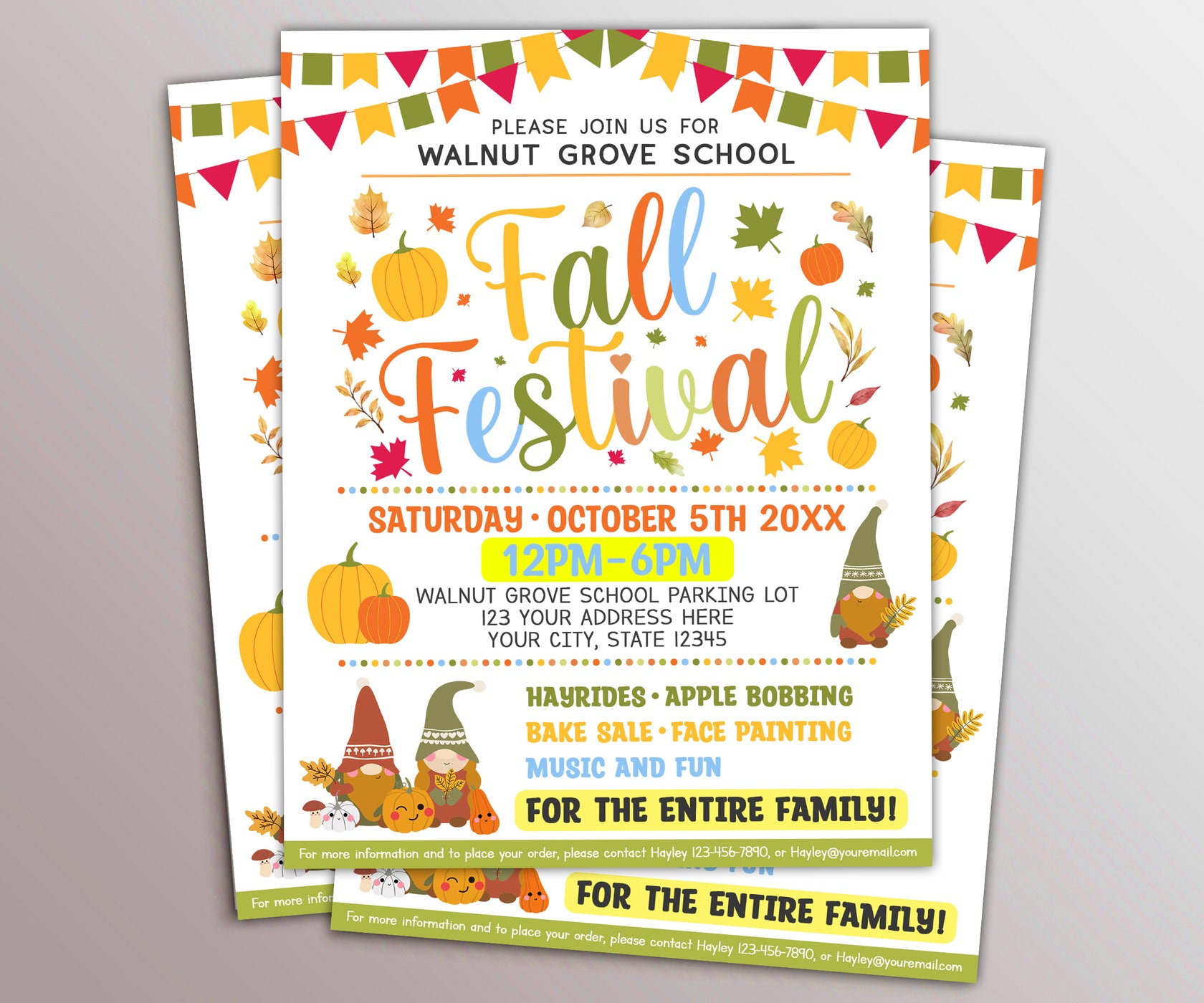 Fall Festival Flyer, Editable School Event Flyer, Church School Commun ...