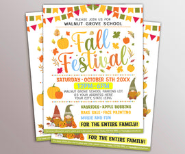 Fall Festival Flyer, Editable School Event Flyer, Church School Commun ...