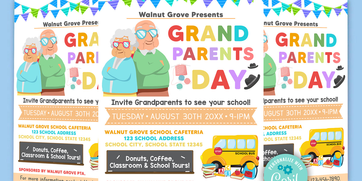 Grandparents Day Invite Template DIY Family School Printable Invite Grandparents Day Invite Template DIY Family School Printable Invite