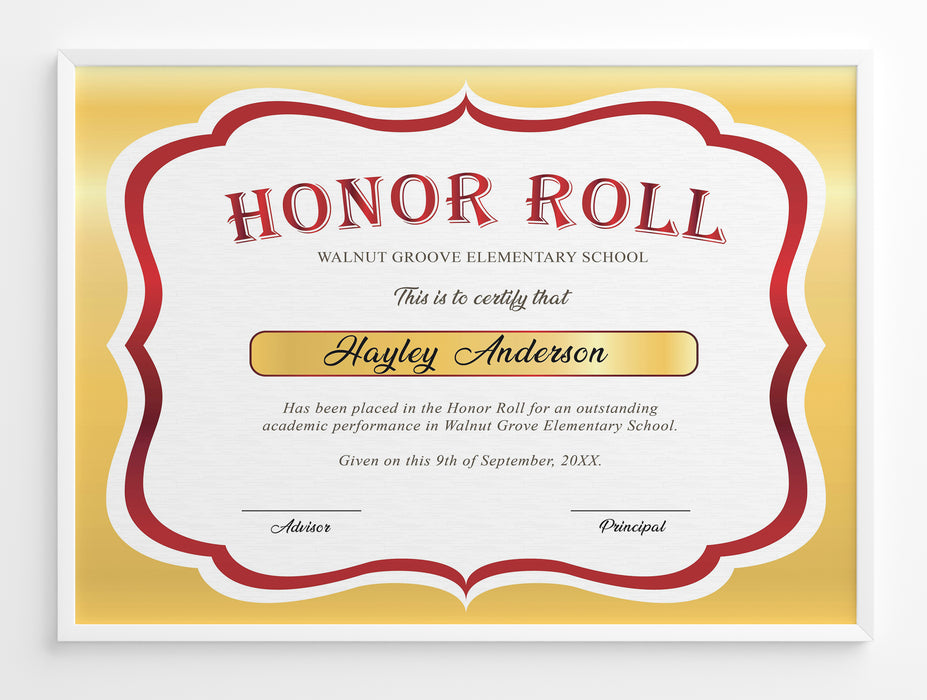DIY Honor Roll Certificate Red and Beige Template, Honor Roll Awards, — Posh Park diy-honor-roll-certificate-red-and-beige-template-honor-roll-awards-posh-park