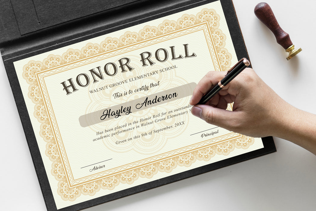 DIY Editable Honor Roll Certificate Template, Recognition Certificate — Posh Park diy-editable-honor-roll-certificate-template-recognition-certificate-posh-park