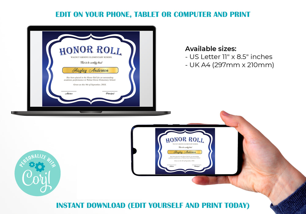 High School Diploma Custom Printed with Your Info *Novelty* (3 COPIES  INCLUDED) - Premium Quality - 8.5 by 11 inches