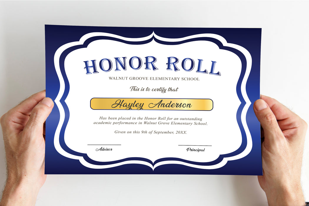 Free Printable Honor Roll Certificates Free Printable Honor Roll Certificates