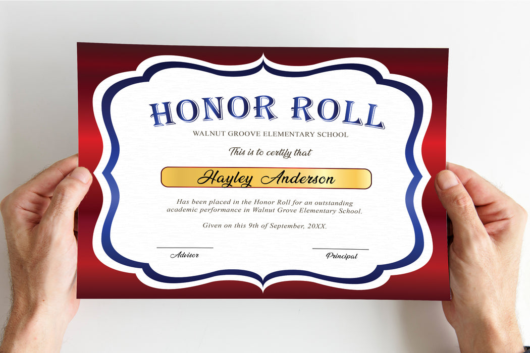 Editable School Award Certificates, Red Honor Roll Awards, Honor Roll — Posh Park editable-school-award-certificates-red-honor-roll-awards-honor-roll-posh-park