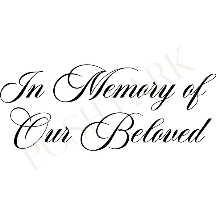 Set of 4 In Memory of Our Beloved  Funeral Program Header | Transparent Pre-made Funeral Word Art Title