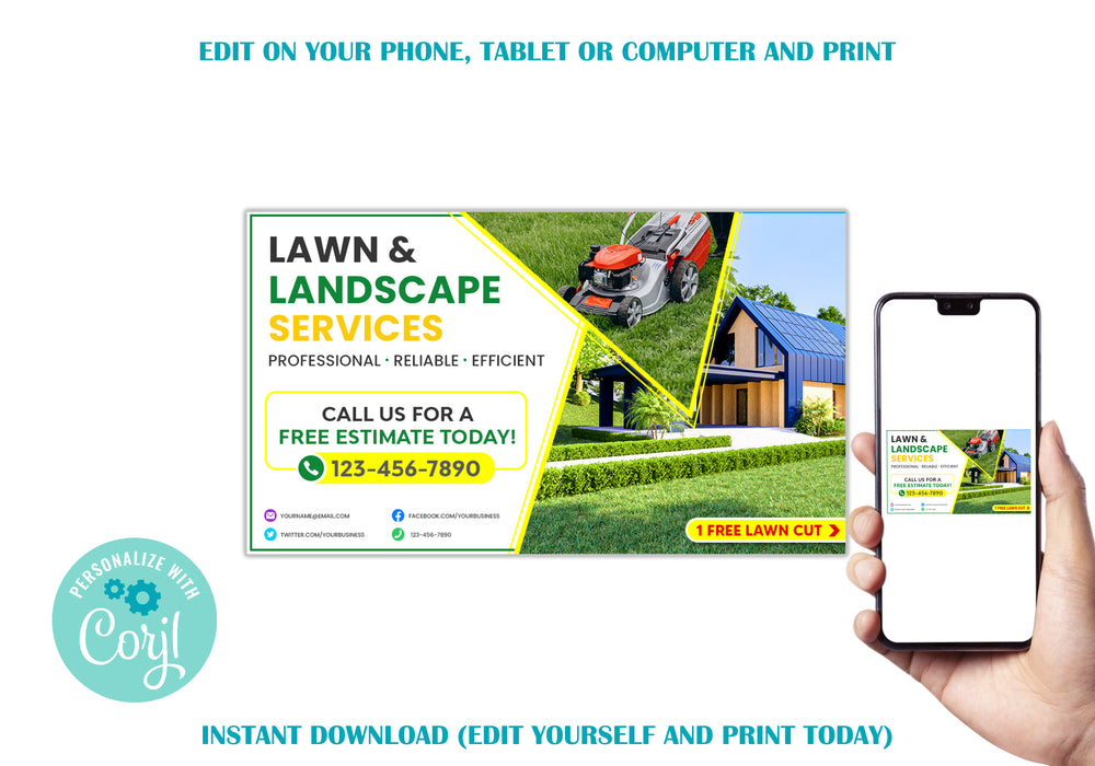 editable-lawn-care-service-flyers-and-business-cards-bundle-posh-park for Free Printable Lawn Care Business Cards Editable Lawn Care Service Flyers and Business Cards Bundle — Posh Park for Free Printable Lawn Care Business Cards