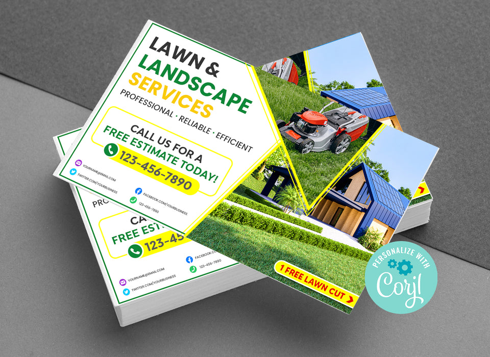 DIY Lawn Landscaping Care Service Business Card Template, Personalized — Posh Park diy-lawn-landscaping-care-service-business-card-template-personalized-posh-park