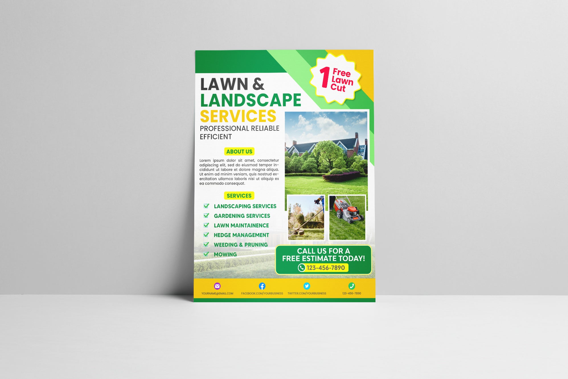 Editable Lawn Care And Landscaping Flyer Template — Posh Park