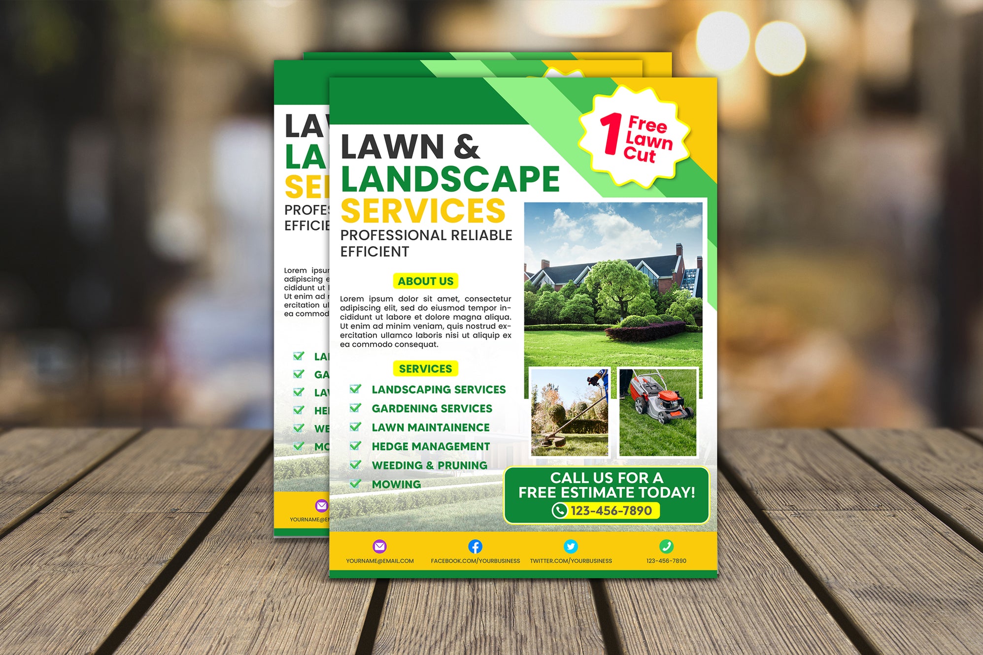 Editable Lawn Care and Landscaping Flyer Template — Posh Park