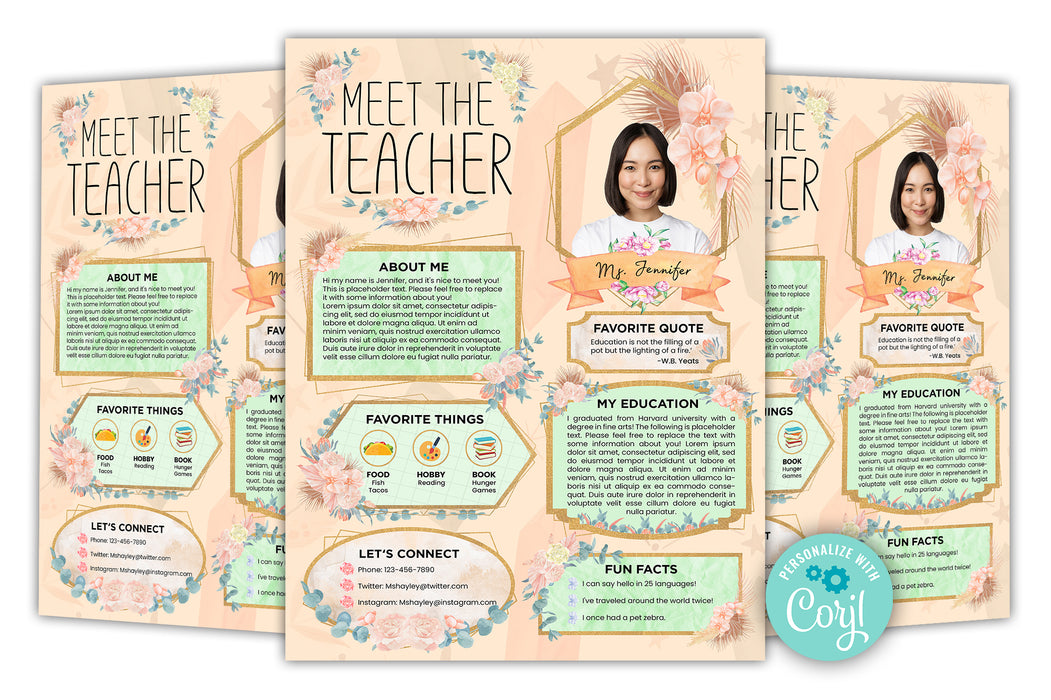 all about me template teacher