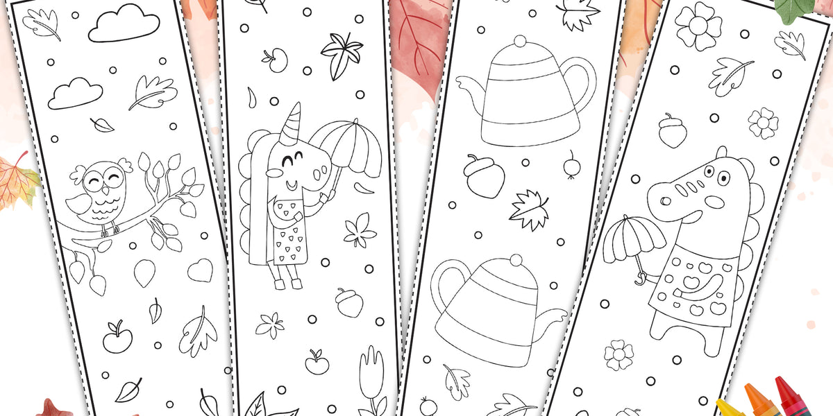 Printable Fall Coloring Activities for Kids, PDF Fall Coloring Bookmar ...