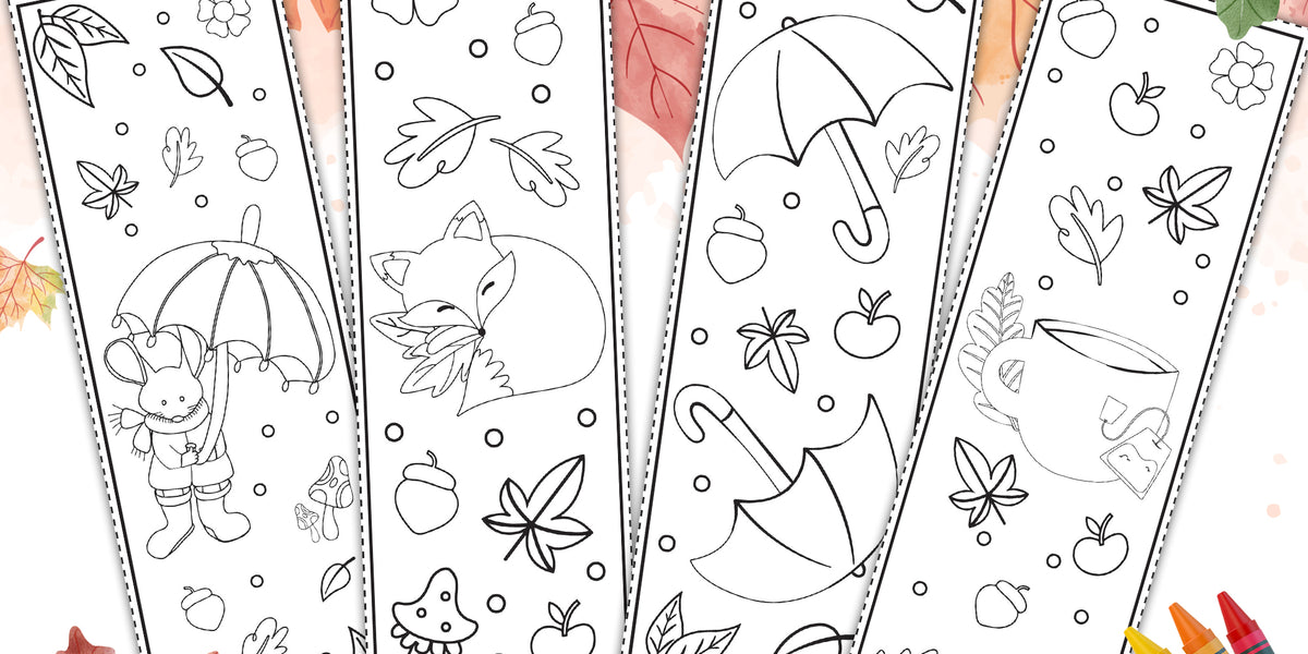 Autumn Coloring Bookmark, Printable Fall Coloring Bookmarks for Kids ...