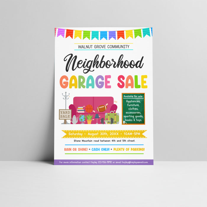 Editable Garage & Yard Sale Flyer Template - Posh Park editable-garage-yard-sale-flyer-template-posh-park
