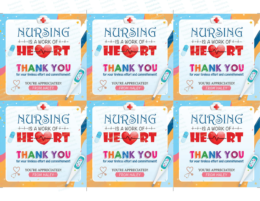 editable-nursing-is-a-work-of-heart-gift-tags-nurse-appreciation-than-posh-park for Free Printable Nurse Gift Tags Editable Nursing is A Work of Heart Gift Tags, Nurse Appreciation Than — Posh Park for Free Printable Nurse Gift Tags