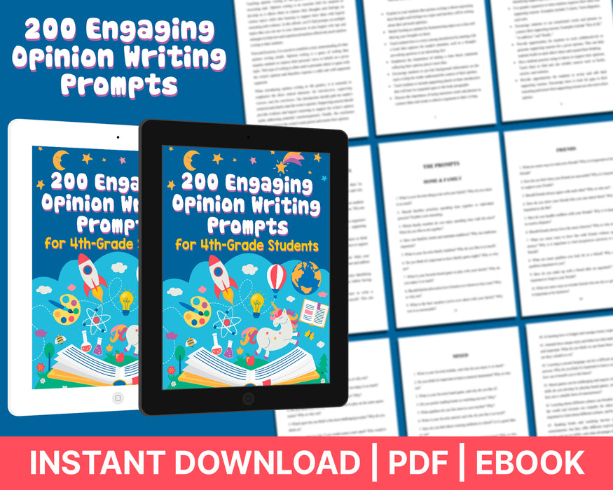 200 Engaging Opinion Writing Prompts for 4th Grade Students