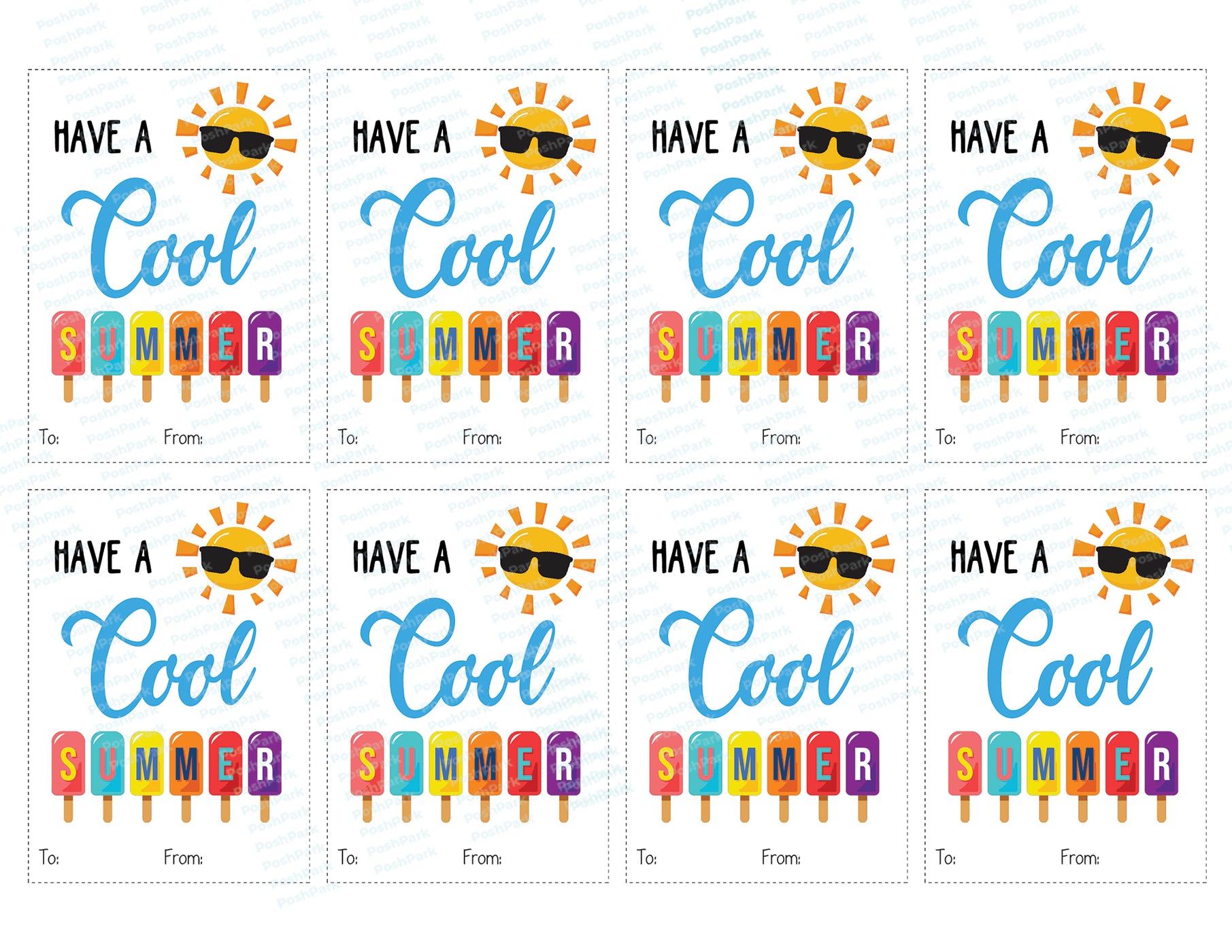 Printable Have a Cool Summer Ice Pop Tag, PDF End of Year Gift Tag for ...