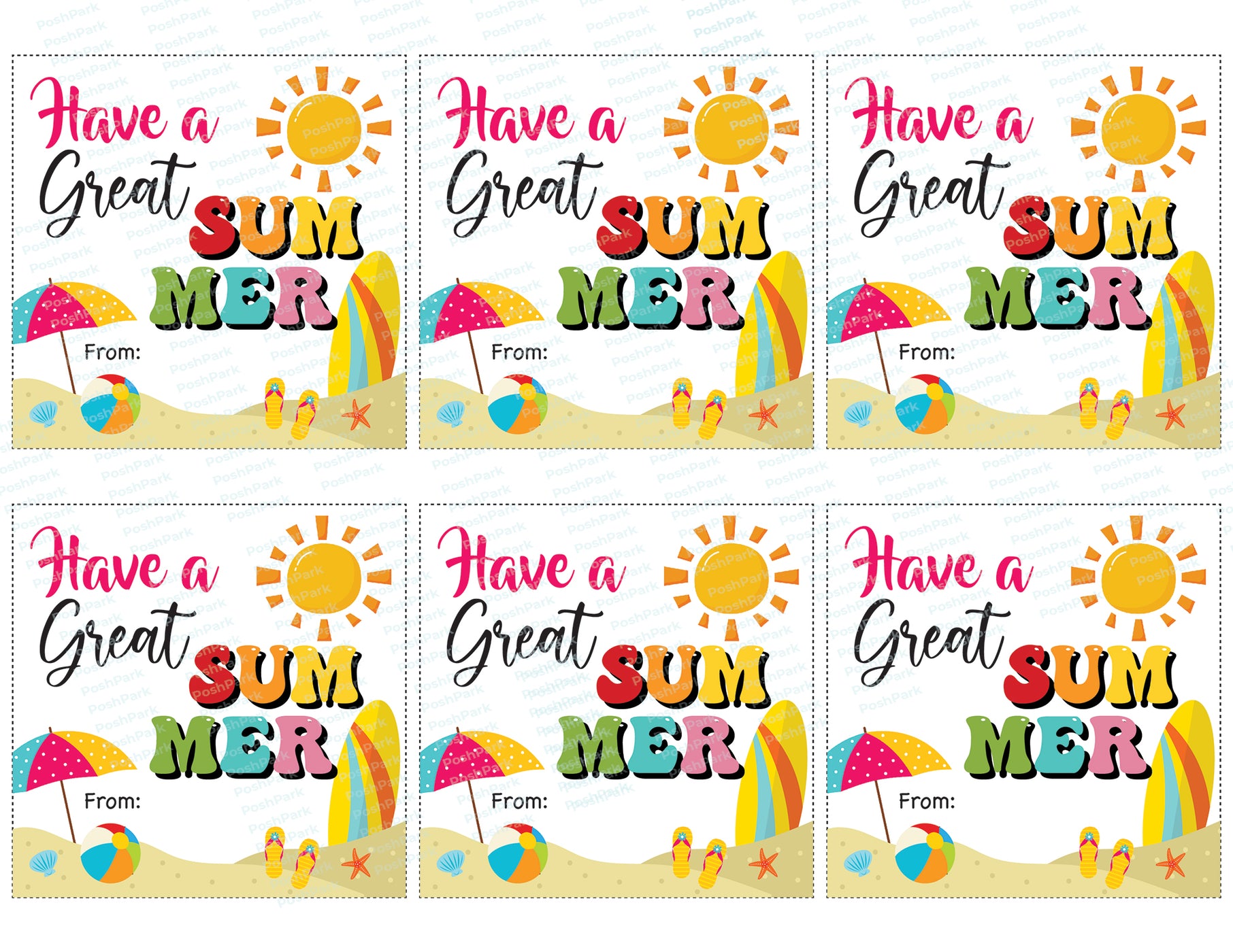 Printable Have a Great Summer Gift Tag, PDF End of School Tag, Last Da