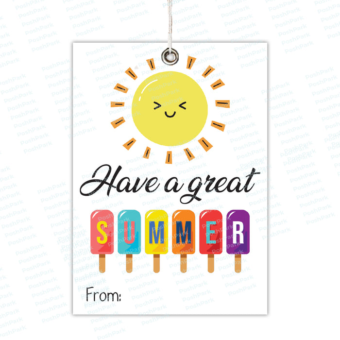 Thank You Gift Tag, gift tag, gift tag printable, editable gift tags, summer gift tag,  Have a great summer, teacher summer gift, End of School Year, Teacher Appreciation, summer tags, end of school gift, treat bag tags, for students