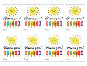 Printable Have A Great Summer Gift Tag, PDF End of School Gift Tag, Te ...