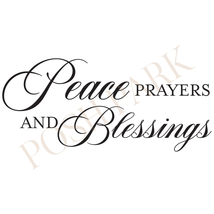 Sets of 4 Peace Prayers and Blessing Funeral Program Word Art Titles | Transparent Pre-made Funeral Header
