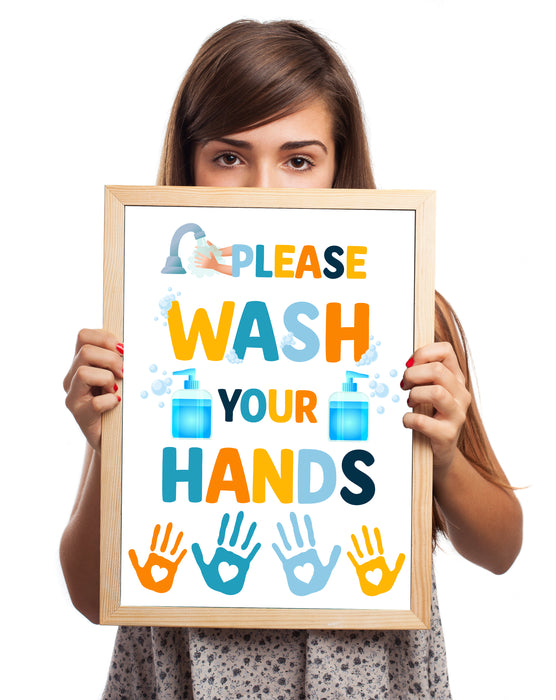Hand Wash Poster.pdf Printable PDF Wash Your Hands Sign Poster, Hand Sanitizer Sign, Washin ...