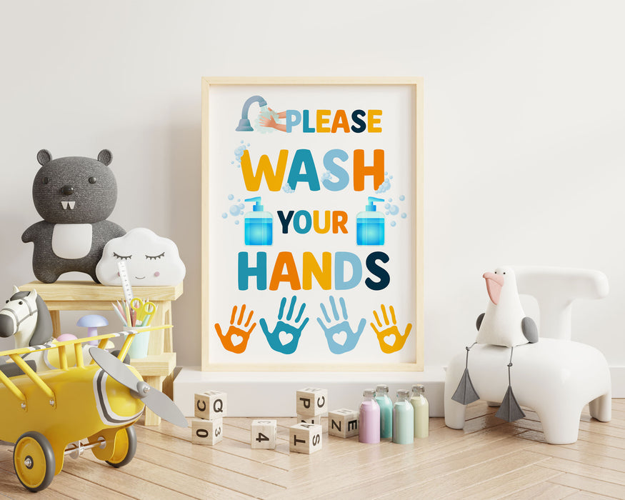 Hand Wash Poster.pdf Printable PDF Wash Your Hands Sign Poster, Hand Sanitizer Sign, Washin ...