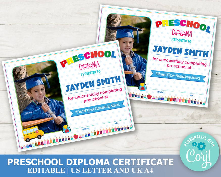 preschool graduation certificate template free