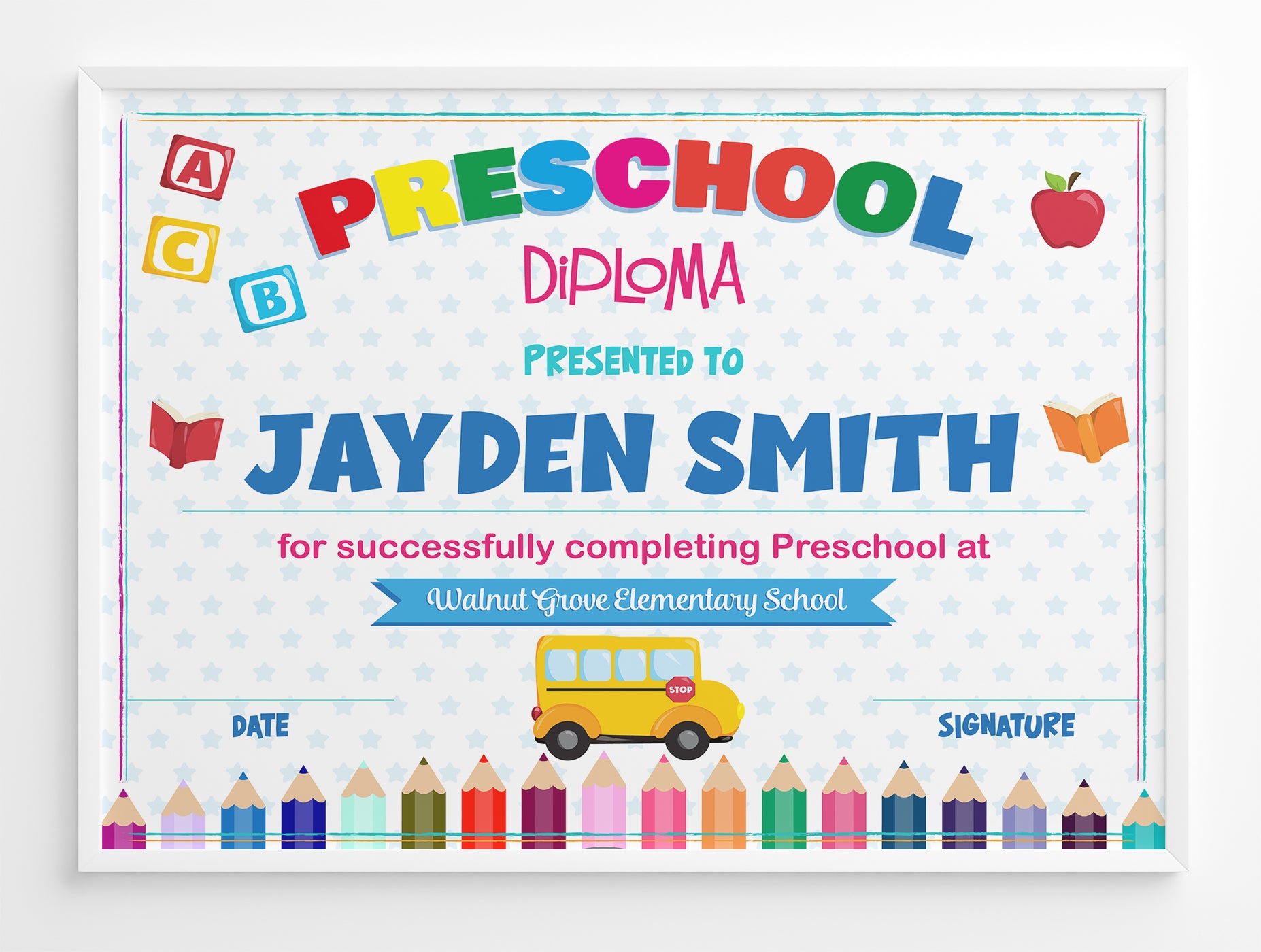 Editable Preschool Certificate Template Bundle, Customizable Preschool ...