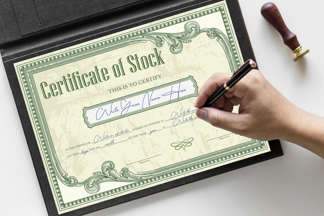 Printable PDF Blank Vintage Style Stock Certificate Template