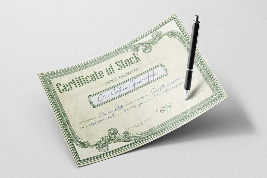 Printable PDF Blank Vintage Style Stock Certificate Template