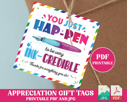 Teacher Appreciation & Support Staff Gift Tags - Flair Pens