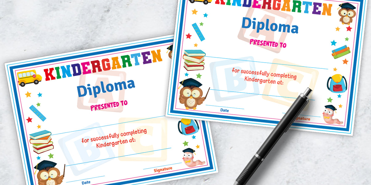 Printable Kindergarten Graduation Certificate Template, PDF Kindergart ...