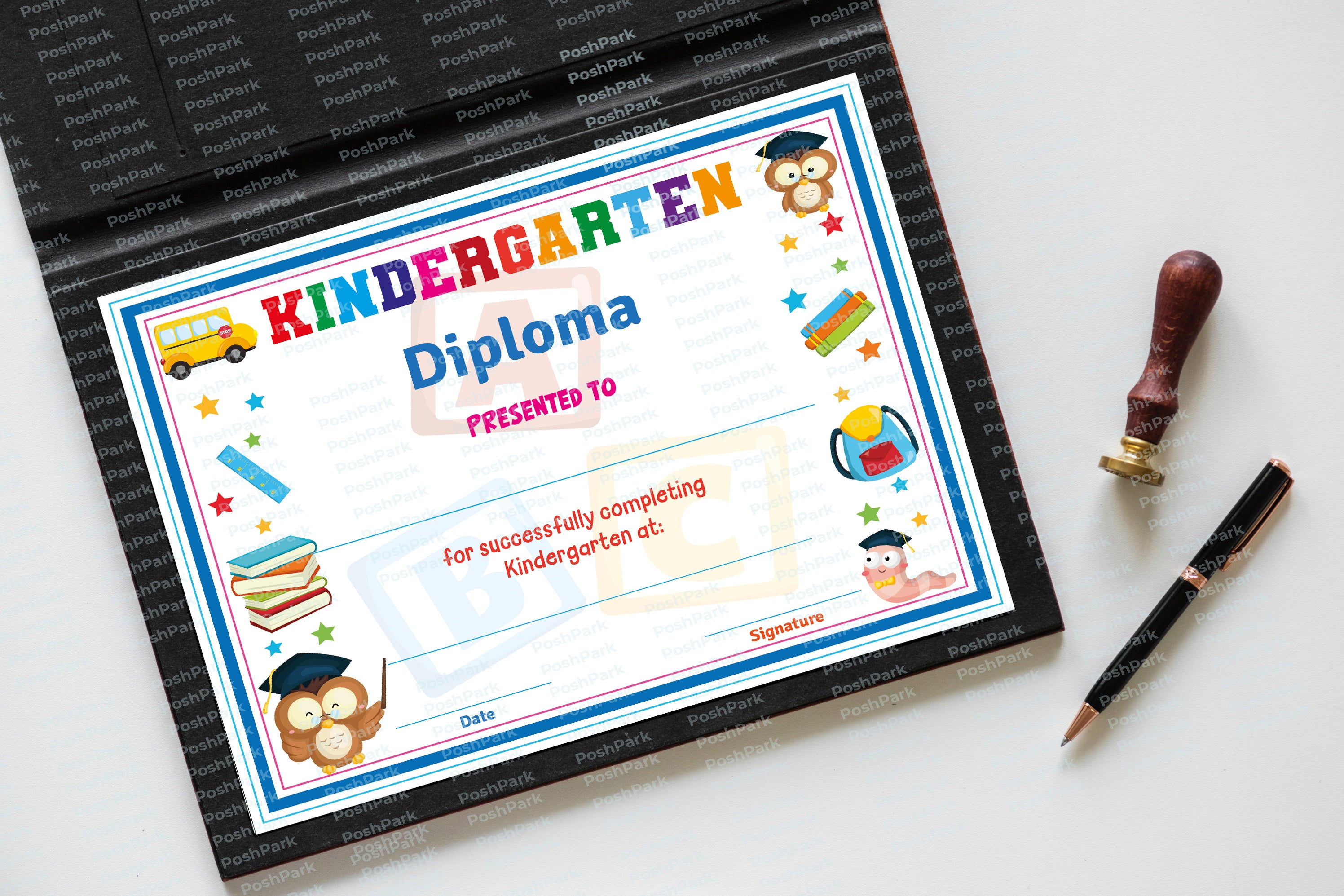 Printable Kindergarten Graduation Certificate Template, PDF Kindergart ...