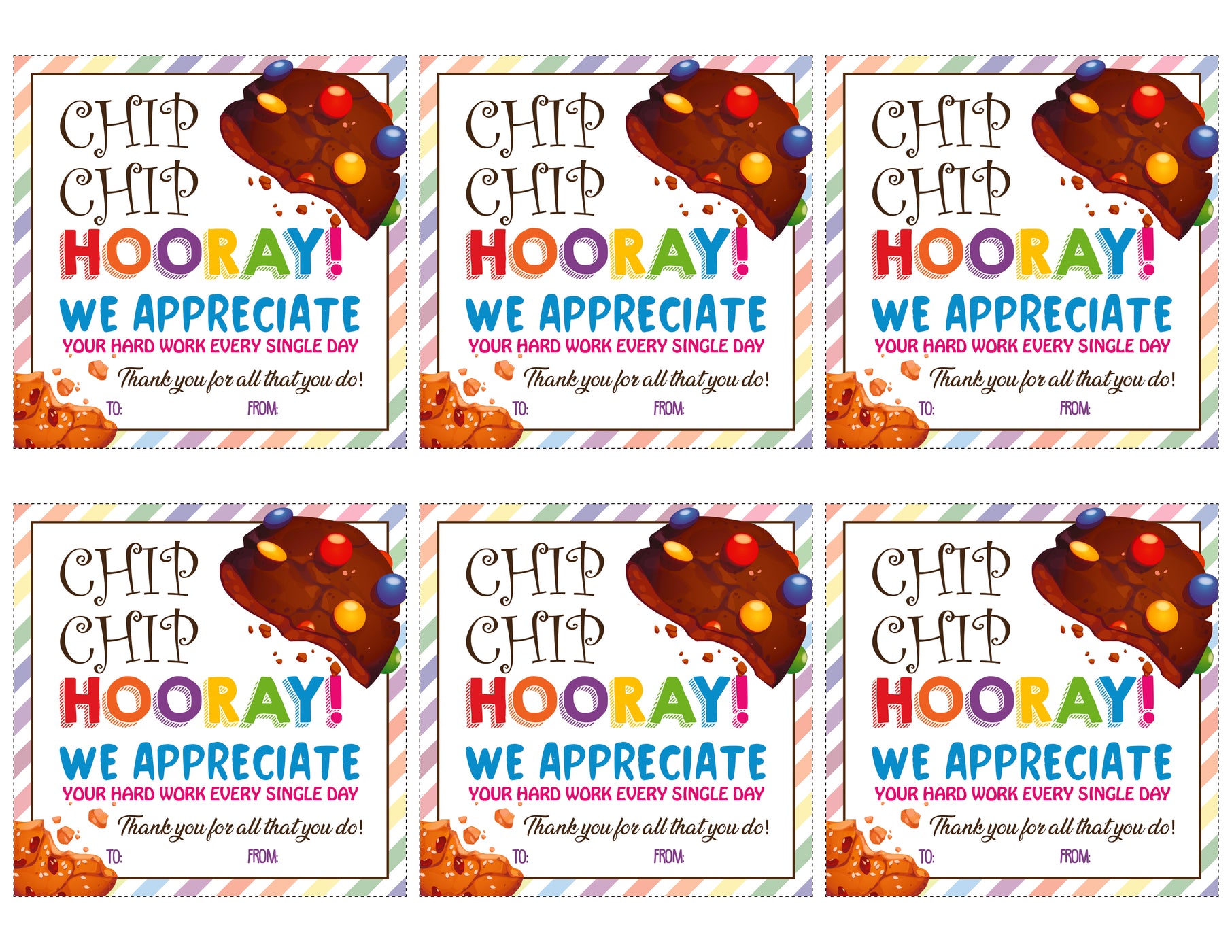 Set of 12 Printable PDF Teacher Thank You Appreciation Gift Tags Bundl ...