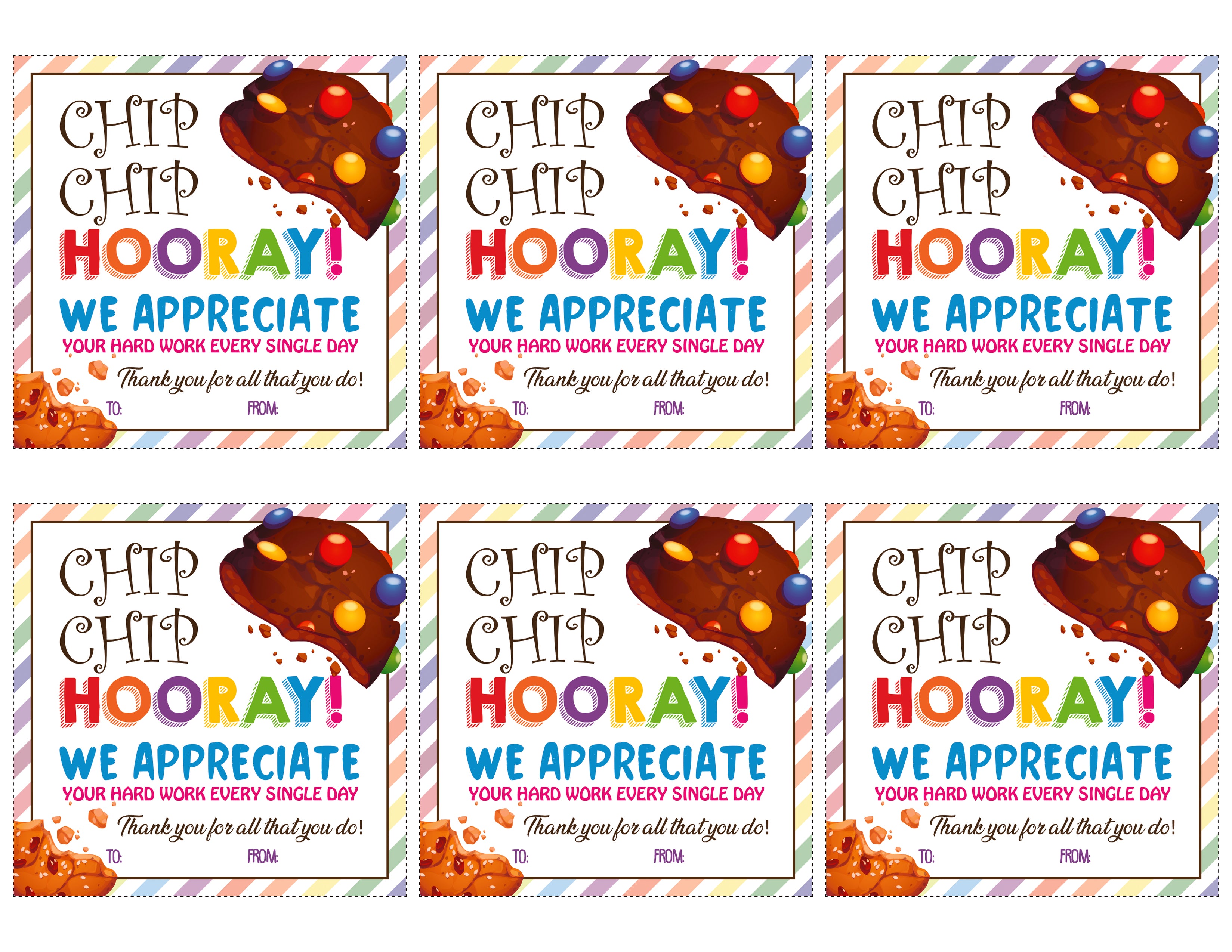 Set of 12 Printable PDF Teacher Thank You Appreciation Gift Tags Bundl ...