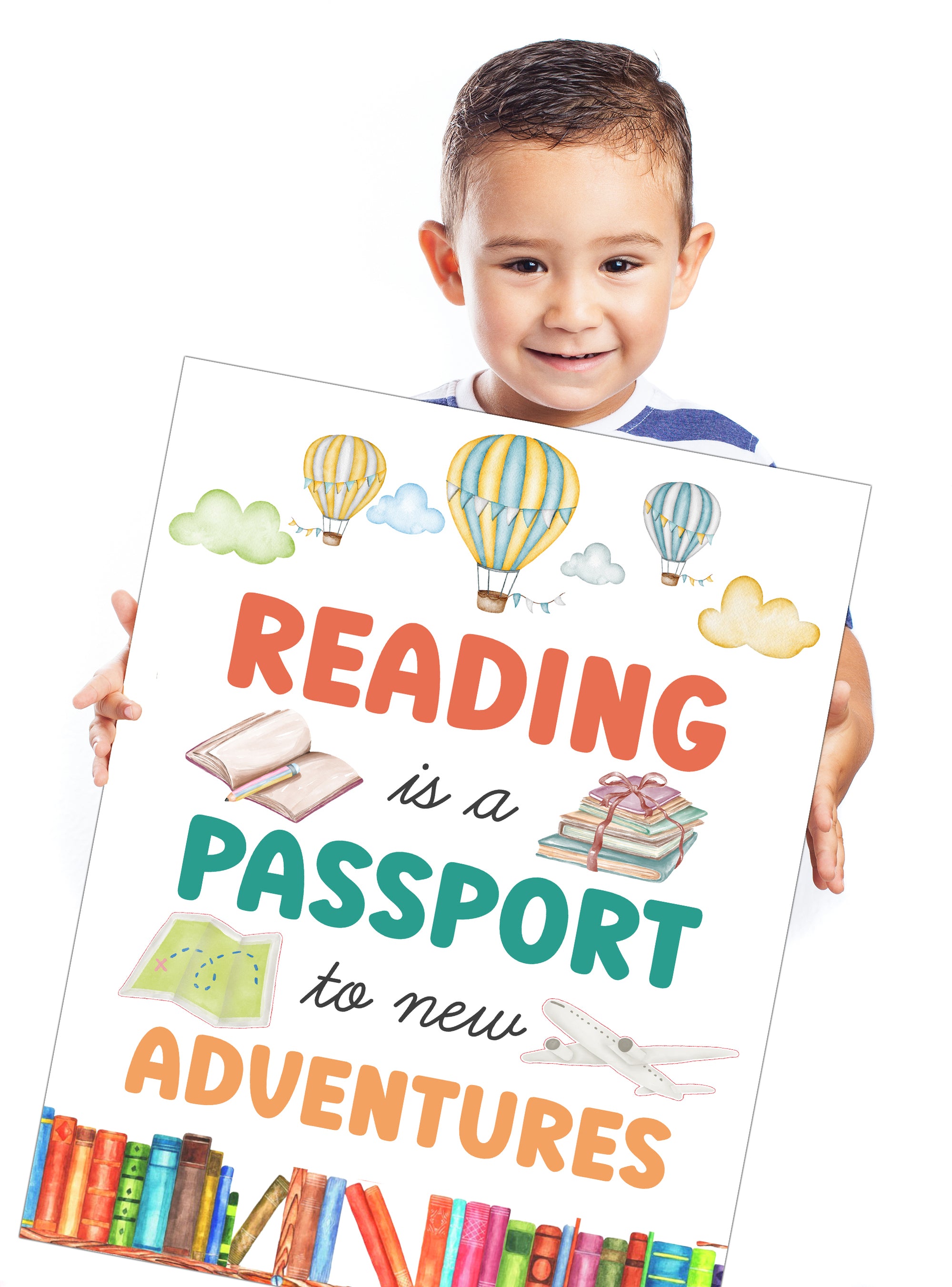 PDF Reading Is A Passport For New Adventures Poster, Printable Classro ...