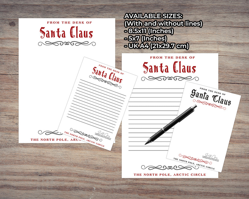 PDF Blank Santa Stationary, Christmas Stationary Printable, Blank North Pole Mail