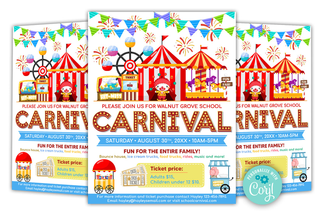 Fair Rides Flyer Blank Carnival Flyer Template