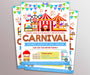 school poster, printable flyers, school flyer, Carnival Invite, Carnival Invitation,  carnival poster, back to school, school carnival, carnival flyer, School Invitation, Prom Carnival, circus party